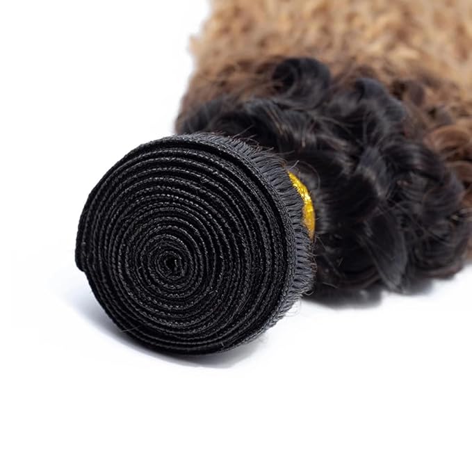 Ombre Human Hair Bundles T1b427 Kinky Curly Bundle Peruvian Virgin Soft And Silky Remy Hair 3 Bundles 24 26 28 Inch Double Weft Hair Weave Honey Blonde Color