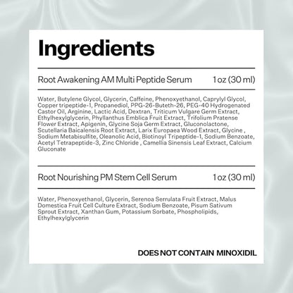 Peptide & Stem Cell Hair Growth Serum, AM & PM Bundle – Formula with Apple Stem Cells for Thicker, Stronger Hair – Stem Cell Scalp Serum for Hair Growth and Nourishment for Men & Women