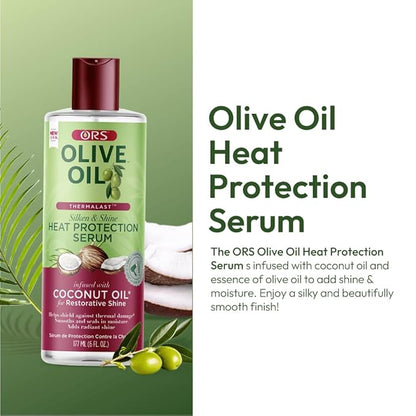 ORS Olive Oil Heat Protection Hair Serum infused with Coconut Oil for Restorative Shine 6.0 Ounce (4)