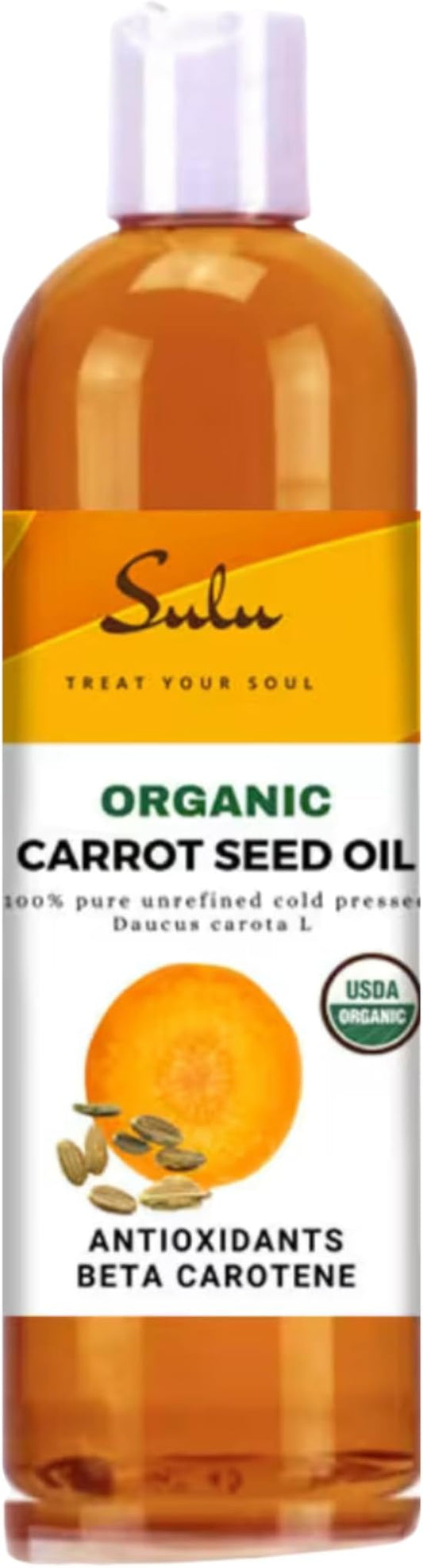 100% Pure USDA Organic Unrefined Cold Pressed Carrot Seed Oil (16 fl.oz)