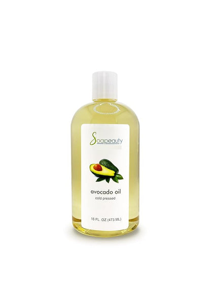 Soapeauty Avocado Oil for Skin & Hair - Cold Pressed - 100% Pure & Natural - Carrier Oil for Essential Oils - Massage Oil - 16 fl oz