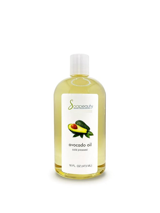 Soapeauty Avocado Oil for Skin & Hair - Cold Pressed - 100% Pure & Natural - Carrier Oil for Essential Oils - Massage Oil - 16 fl oz