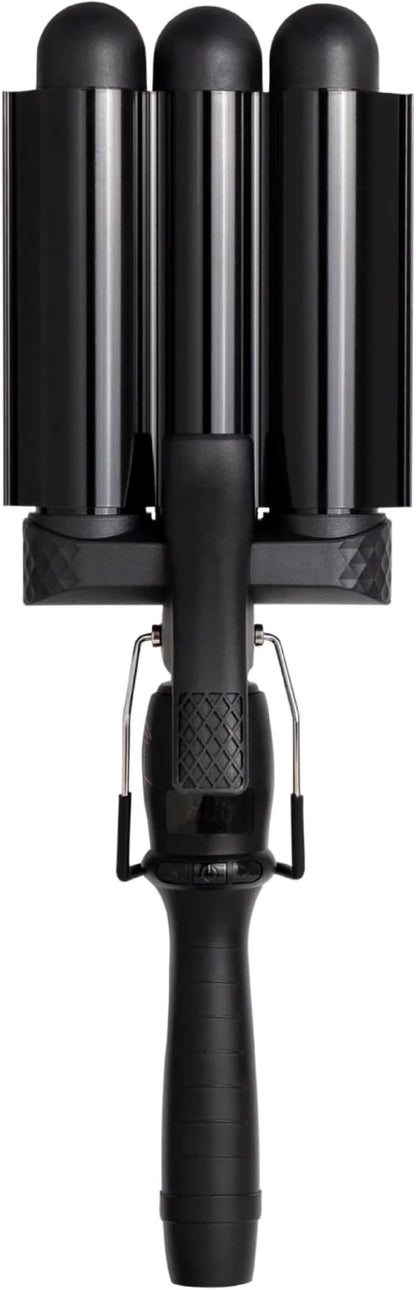 Mermade PRO Hair Waver 1.25" - 3 Barrel Curling Iron 1 1/4 Inch, Ceramic Barrel Waver for Thick, Thin, Long, or Short Hair - 1.25", Black