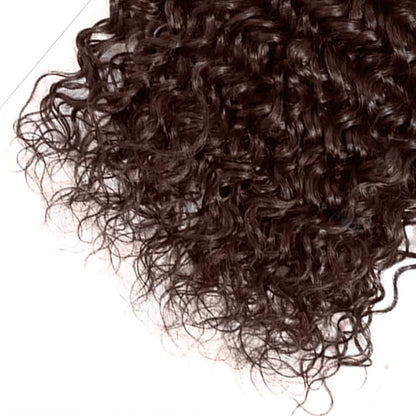 Brown Water Wave Bundles Human Hair Color 4 Bundle Niegmeag Peruvian Virgin Soft and Silky Remy Hair 3 Bundles 12 12 12 Inch Double Weft Hair Weave 300g