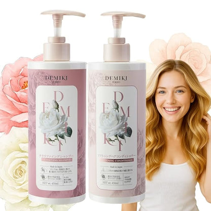 Japanese Shampoo and Conditioner Set for Women, Shampoo and Conditioner Set for Oily Hair, Sulfate Free, Rose Scent, Anti Dandruff, Clarifying, Moisturizing, Hydrolyzed Keratin Hair Care, 32oz