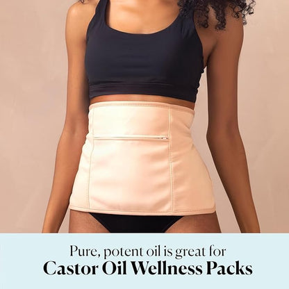 Sky Organics Castor Oil - USDA Certified Organic Hair Oil for Hair Growth, Skin, Face, Eyelashes - Cold Pressed & Hexane Free - Pure Organic Castor Oil Pack Wrap - Carrier & Hair Treatment Oil