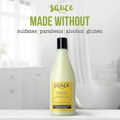 SAUCE BEAUTY Creamy House Dressing Hair Conditioner for Curly Hair, Fine to Medium Hair - Frizz Control Detangler (10 Fl Oz) | Moisturizing, with Shea Butter, Buttermilk, Greek Yogurt