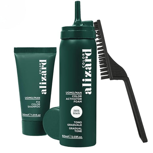 Alizard Natural Hair Color for Gray Hair | Gradual De-Graying Shampoo | Hydrolyzed Collagen & Allatonin | Not Hair Dye - Color Activation | Grey Hair Touch Up | Men & Women | Instant Results - Brown