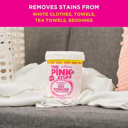 Stardrops The Pink Stuff Miracle Laundry Stain Remover Kit – Oxi Powder for Whites & Colors, Stain Remover Spray – Tough on Stains, Gentle on Fabrics (3-Pack)