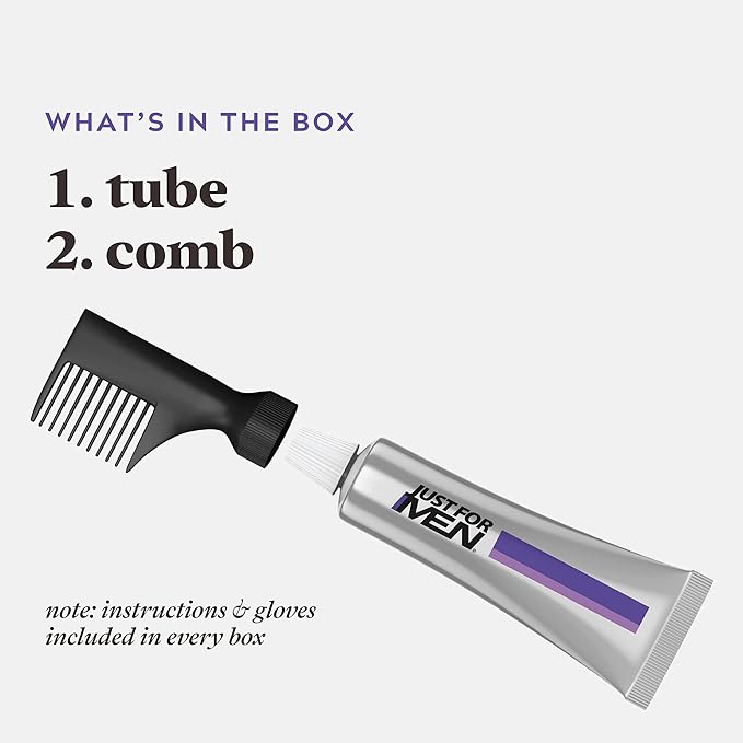 Just For Men Touch of Gray, Gray Hair Coloring Kit for Men with Comb Applicator for Easy Application, Great for a Salt and Pepper Look - Light Brown, T-25, Pack of 3 (Packaging May Vary)