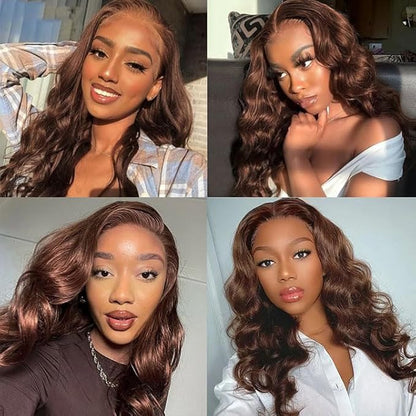 30 Inch Chocolate Bundles Human Hair Color #4 Body Wave Bundle Brown Human Hair Bundles 28 Inch Niegmeag Peruvian Virgin Remy Hair Extensions 100g