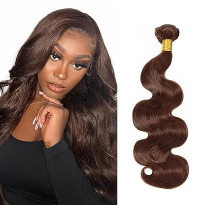 Brown Bundles Human Hair Chocolate Brown Body Wave Bundle Niegmeag Peruvian Virgin Remy Hair Extensions Single Bundle 18 Inch Color 4 Body Wave Bundles