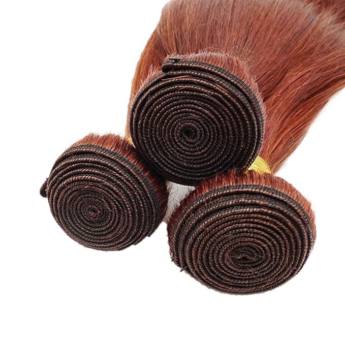 20 22 24 Inch Color 33 Bundles Haman Hair Copper Red Straight Bundles Huxowax Virgin Soft And Silky Remy Hair Extensions Auburn Straight Bundle 300g