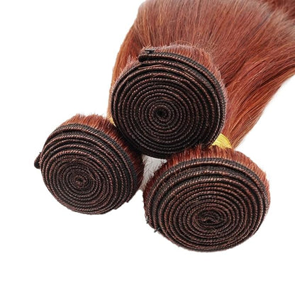 20 22 24 Inch Color 33 Bundles Haman Hair Copper Red Straight Bundles Huxowax Virgin Soft And Silky Remy Hair Extensions Auburn Straight Bundle 300g