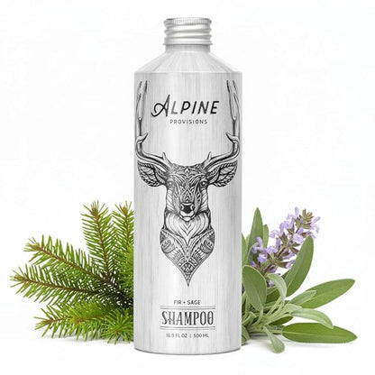 Alpine Provisions Fir & Sage Shampoo - Naturally Repair, Cleanse, and Hydration with Essential Oils, Jojoba, Aloe Vera - Vegan, Sulfate - Plant-Based Hair Care for Healthier, Softer Hair - 16.9 FL Oz