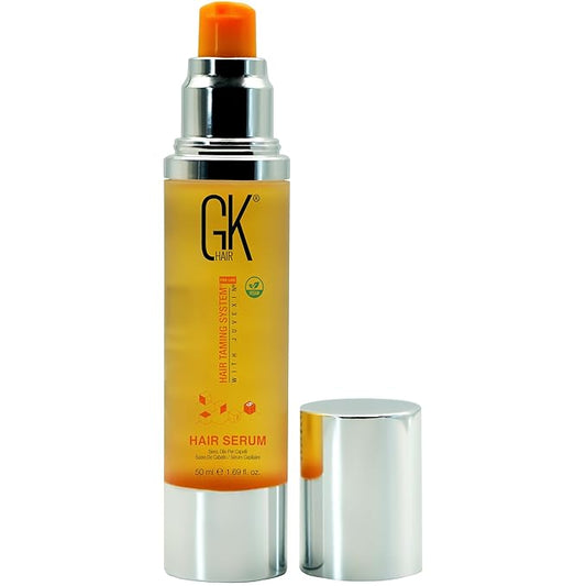 GK HAIR Vegan Keratin Hair oil Smoothing Hair Serum-1.69 Fl Oz 100% Organic Argan Oil Hydrating Strength Shine Dry Damaged Repair Anti Frizz Moistures Nourishment & Weightless Styling All Hair Types
