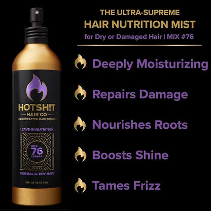 Mix #76 Hair & Scalp Nutrition for Dry & Damaged Hair – Deeply Moisturizing Natural Mist with Lavender, Argan Oil, Rosemary, Caffeine, and MORE - Boosts Shine & Tames Frizz -8.45oz