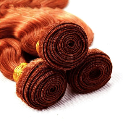 30 32 34 Inch Copper Red Human Hair Bundles Auburn Body Wave Bundles Huxowax Virgin Soft And Silky Remy Hair Extensions Color 33 Body Wave Bundle 300g