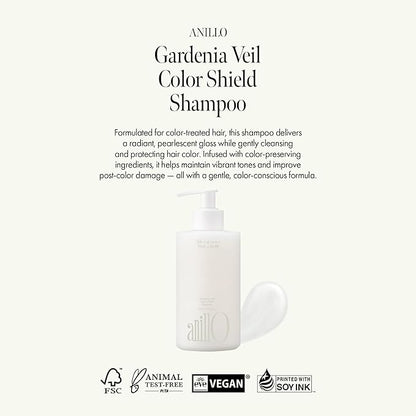Gardenia Veil Color Shield Shampoo – Color-Treated Hair Care with Vegan Collagen, Protein Complex & White Bloom – Shine Enhancing, Damage Repair, Sulfate & Silicone-Free – 300ml / 10.1 fl oz
