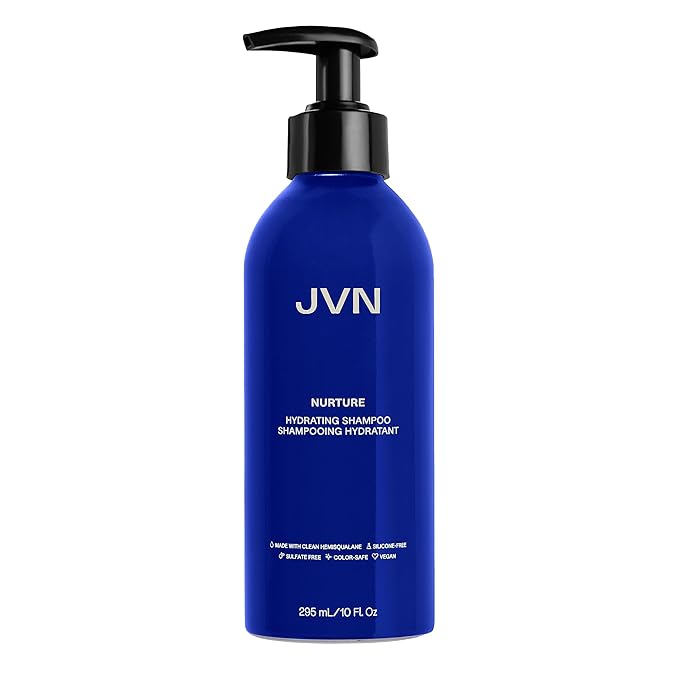 JVN Nurture Hydrating Shampoo, Moisturizing Shampoo for All Hair Types, Detangles & Softens Hair, Made with Clean Hemisqualane (10 Fl Oz)