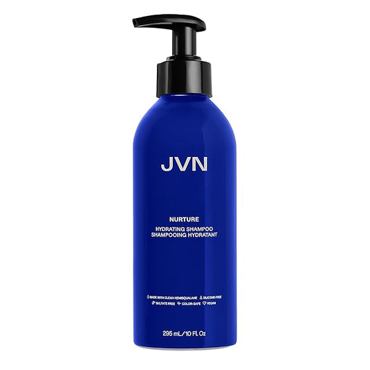 JVN Nurture Hydrating Shampoo, Moisturizing Shampoo for All Hair Types, Detangles & Softens Hair, Made with Clean Hemisqualane (10 Fl Oz)
