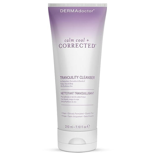 DERMAdoctor Tranquility Cleanser Dermatologist Formulated 2% Pyrithione Zinc for face body & Scalp - 7.10 oz