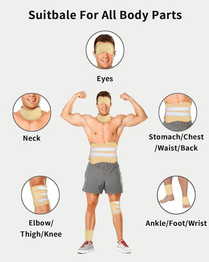 MQFORU 10 Pcs Castor Oil Pack Wrap, Plus Size Castor Oil Pack for Men Women, XL Reusable Castor Oil Wrap Kit for Eyes Neck Stomach Waist Knees Legs Feet, Mixed Fibre Fabrics, Flannel Cotton