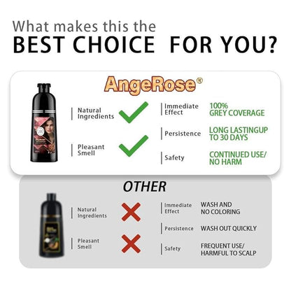 Hair Dye Shampoo 3 in 1, Instant Herb Ingrident Hair Dye to Cover Gray Hair, Long-lasting & Natual, Natural Black, 400 ML