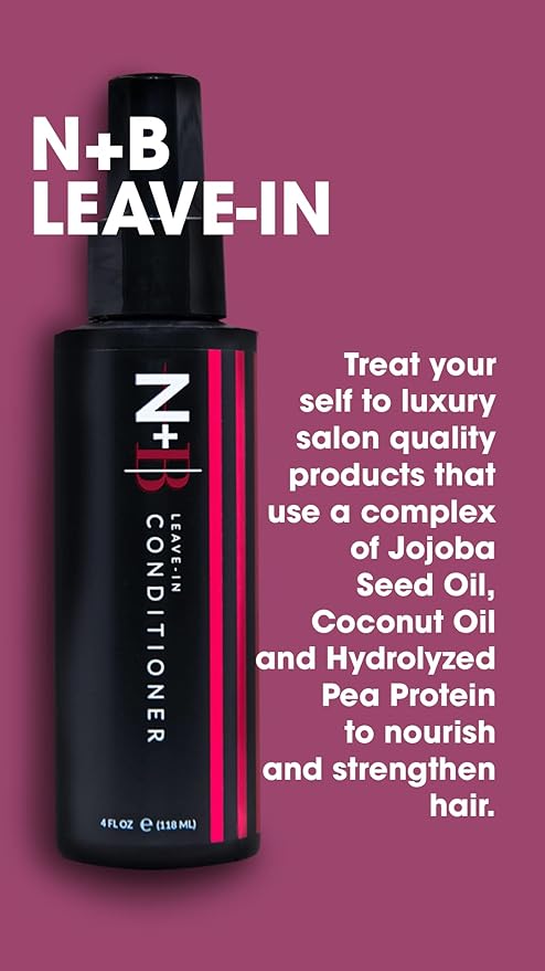 N+B Leave-In Conditioner & Detangler Spray | Curly, Straight, All Hair Types | Deep Moisturizer Repairs Dry Damaged Frizzy Hair | Sulfate, Paraben, & Cruelty-Free