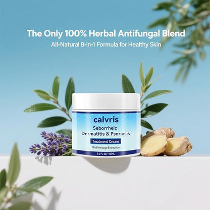 Calvris Scalp Comfort Balm - Steroid-Free Botanical Formula for Dry, Itchy Scalp & Skin, 3.4 Fl Oz | Natural Soothing Relief with Cooling Sensation