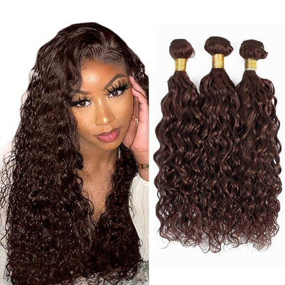 Color 4 Curly Bundles Human Hair Brown Bundles 16 18 20 Inch Niegmeag Virgin Soft and Skily Remy Hair Extensions Double Weft Chocolate Brown Kinky Curly Bundle