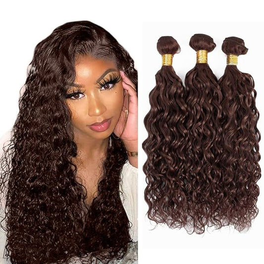 Color 4 Curly Bundles Human Hair Brown Bundles 16 18 20 Inch Niegmeag Virgin Soft and Skily Remy Hair Extensions Double Weft Chocolate Brown Kinky Curly Bundle