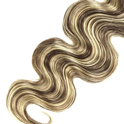 Highlight Bundles Human Hair Blonde Body Wave Bundles 18 20 22 Inch Niegmeag Hair 2 Tone Brown Mixed With Blonde Bundle Grade 8A Peruvian Virgin Hair Extensions