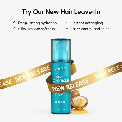 MAREE Hair Oil for Frizzy and Damaged Hair with Vitamins A, E, B5, 2 PACK - Anti Frizz Control Sérum for Curly Women & Men - Aceite de Argán Para el Cabello - Biotin Keratin Antifrizz Products