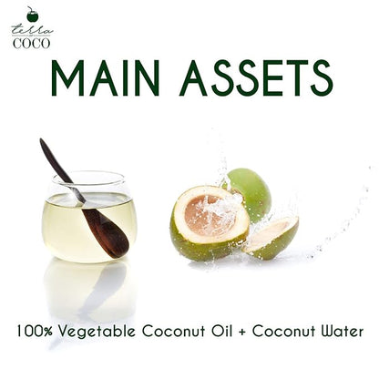 Terra Coco Verde Home Care | Vegan | Extremely Dry & Worn Hair | Vitamin B, Sodium and Potassium | Removes Dead Cells | Promotes Hair Growth | Combats Weakness & Hair Loss | Set of 2