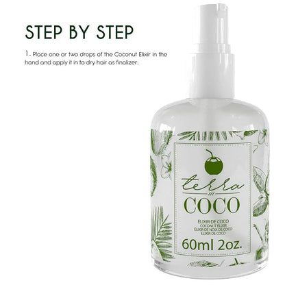 TERRACOCO COCONUT ELIXIR | Vegan | Moisturizes and Nourishes | Ideal for Extremely Dry and Worn Hair Damaged by Sun or Chemicals