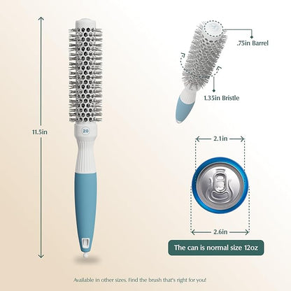 Small Round Brush for Precise Styling and Manageable Blowouts (0.75 inch) - Salon-Quality Tool for Wet or Dry Hair (Not Electrical)