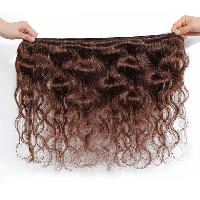 Brown Bundles Human Hair Chocolate Brown Body Wave Bundle Niegmeag Peruvian Virgin Remy Hair Extensions Single Bundle 18 Inch Color 4 Body Wave Bundles