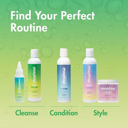 MopTop Gentle Shampoo – Every Day Curly Hair Shampoo, Improves Moisture & Reduces Frizz, Sulfate & Paraben Free Hair Care for Straight, Wavy, Curly, Coily Hair (Bamboo, 2pk)