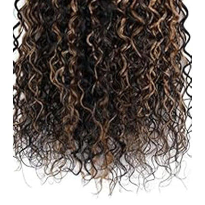 Ombre P1B/30 Highlight Kinky Curly Bundles Human Hair Black and Light Brown Curly Bundles two tone Double Weft Brazilian Human Hair Wet and Wavy Soft Silky for Black Women 20 22 24 Inch
