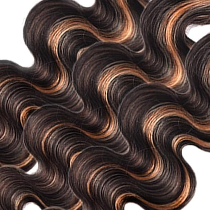 Highlight Human Hair Bundles P1B30 Body Wave Bundles 2 Tone Black and Light Brown Bundle 16 18 20 Inch Niegmeag Hair Brazilian Unprocessed Virgin Remy Hair Extensions