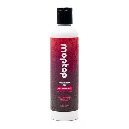 MopTop Salon Anti Frizz Hair Gel – Salon Quality Curl Defining Gel to Enhance Wavy, Curly and Kinky-Coily Hair, Medium Hold, For Frizz Control, with Aloe, Sea Botanicals & Honey (Citrus Medley, 8oz)