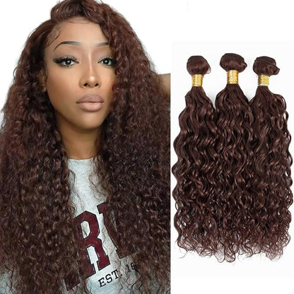 Brown Kinky Curly Bundles Human Hair Color 4 Bundles 16 18 20 Inch Niegmeag Virgin Remy Hair Extensions Double Weft Soft and Skily Hair Weave
