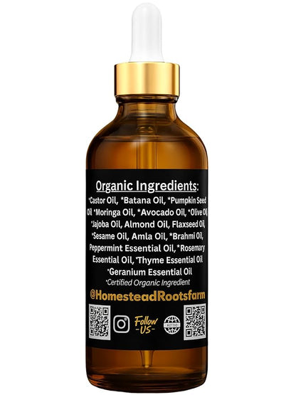Intense Hair Growth Oil - Organic - Blend of 17 Oils (Batana, Castor & Rosemary) – Supports Thicker, Fuller Hair (3.4 oz)