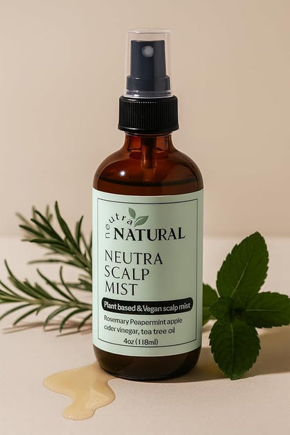 Natural Anti-Dandruff Scalp Tonic-Peppermint oil-Apple cider Vinegar- Mist for Itchy & Dry Scalp - Rosemary Water Hair Growth with Cloves, Scalp Spray to reduce Dandruff, Psoriasis,Neutral Natural