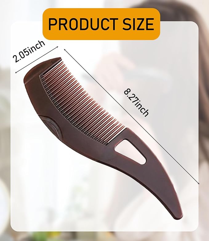 Dandruff Comb Fine Tooth Scalp Detox Comb Lice for Women, Men & Kids Stainless Steel Scalp Detoxing, Sweep & Massage Hair Brush Tool for Hair Care (1PC Brown)