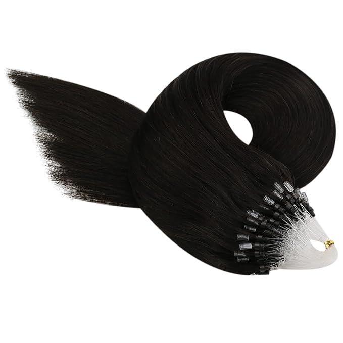 YoungSee Microlink Hair Extensions Human Hair Dark Brown 14In Microbead Hair Extensions Brown Bead Hair Extensions Real Human Hair Darkest Brown Micro Loop Hair Extensions 50s 50g Short Hair Extension