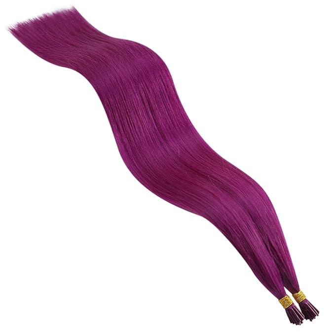 YoungSee I Tip Hair Extensions Human Hair Purple Tip Hair Extensions Real Human Hair Colored Hair Extensions Itips Human Hair Extensions Purple I Tips Hair Extensions Purple Cold Fusion 14In 40s 25g
