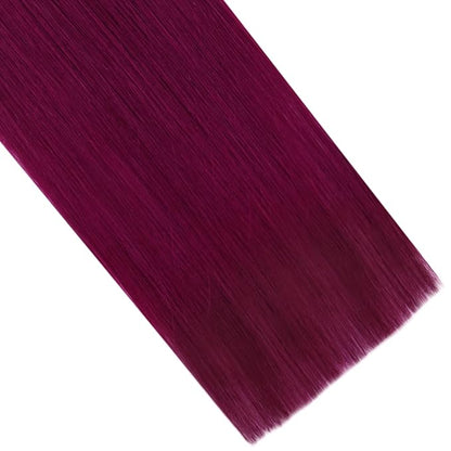 YoungSee Itip Human Hair Extensions Magenta I Tips Hair Extensions Real Human Hair Red 22 Inch Tip Hair Extensions Colored 25g Red Itip Hair Extensions for Party Highlights 25s Remy Hair Extensions