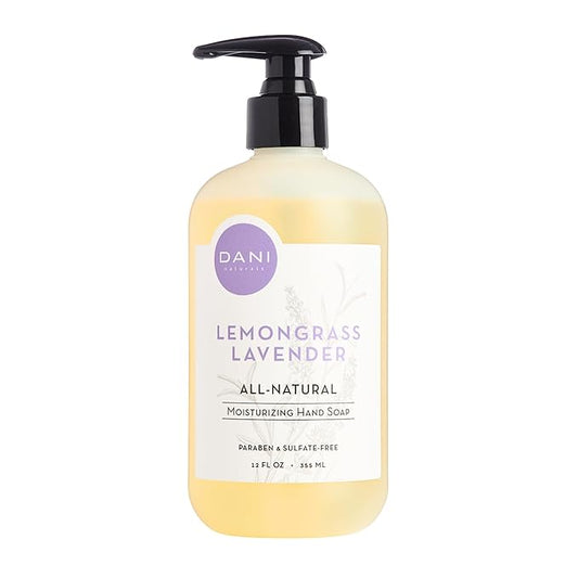 Naturals Moisturizing Hand Soap – Calming Lemongrass Lavender Scent, Hydrating, Sulfate-Free & Paraben-Free, 12 Oz Bottle with Pump, Gentle Cleansing for Dry Skin